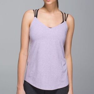 Lululemon Breezy Tank Heathered Pretty Purple / Dark Coal